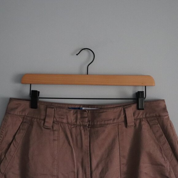 Old Navy Satin Extra High Rise Sz 12 Wide Leg Cargo Utility Barrel Pull On Pants - Picture 4 of 14